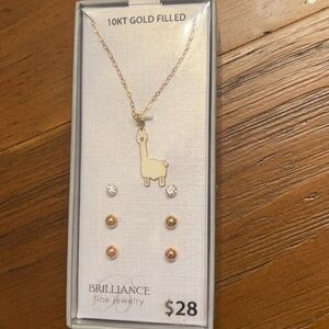 NWT Llama Necklace Set
